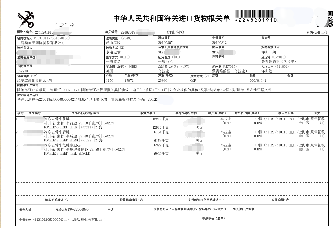 肉类进口外贸代理